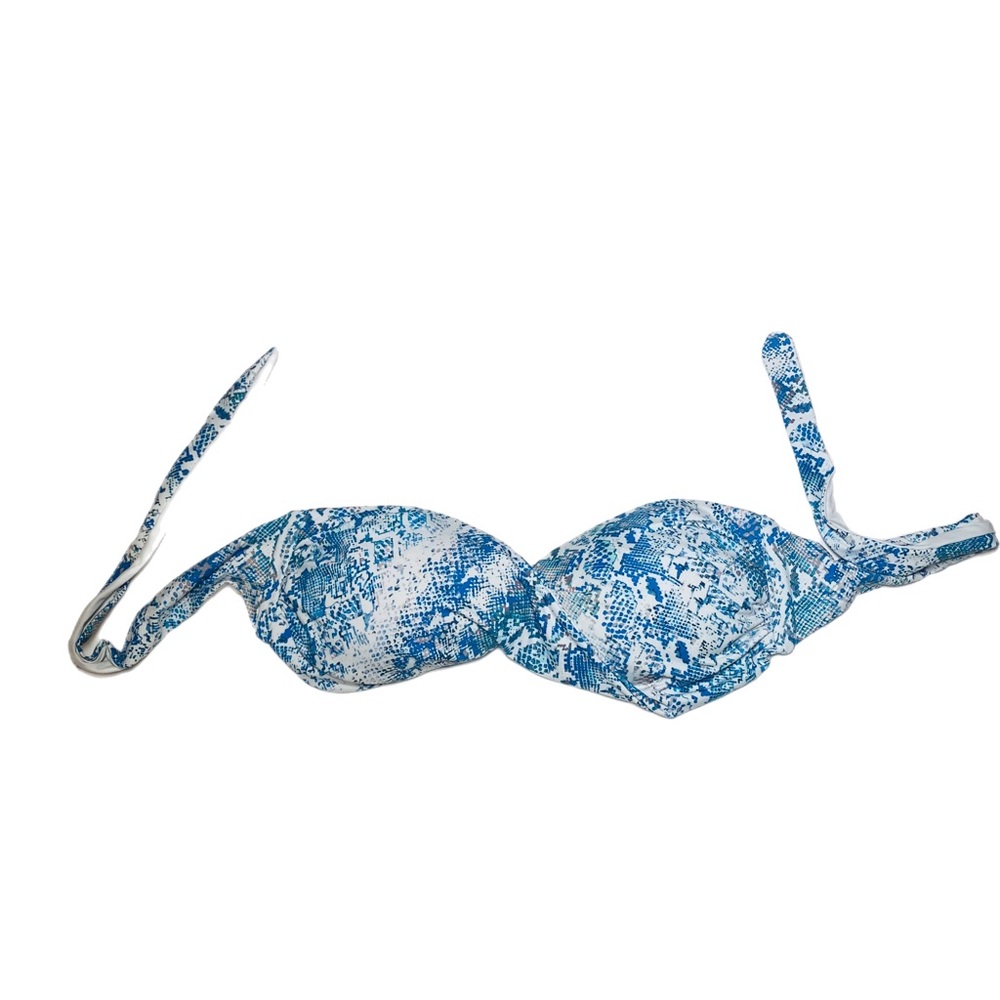 Melissa Odabash Blue Bandeau Snake Print US 6
